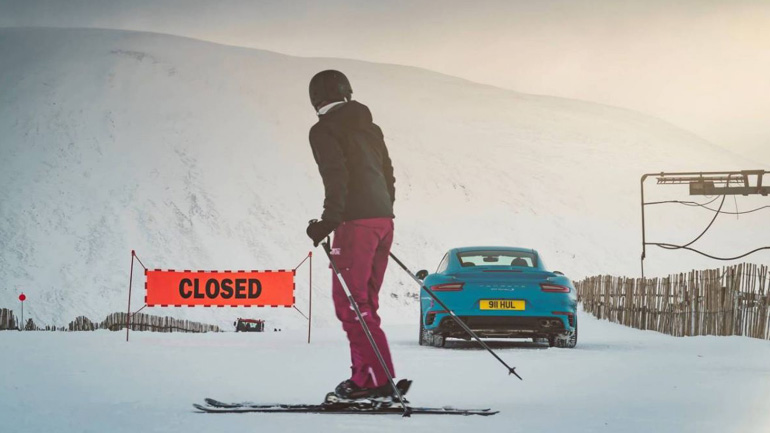 Ανέβασε την 911 Turbo S σε πίστα σκι!